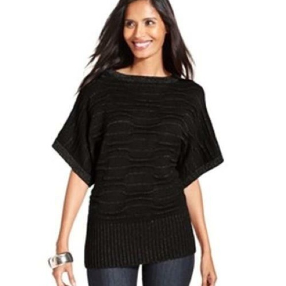 Style & Co. Tops - NWOT Ladies black sweater top, size medium Petite. Dolmen sleeves. Like new.